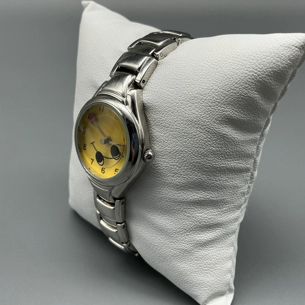 Vintage L.O.L Lots Of Love Womens Watch 25mm Yellow Smiley Dial New Battery 7.5